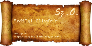 Szögi Olivér névjegykártya