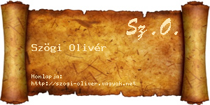 Szögi Olivér névjegykártya
