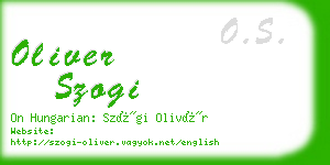 oliver szogi business card